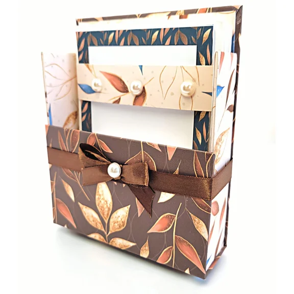 42-Pc Stationery Gift Box Set W/Reusable Desktop Organizer Box And Gold Pen - Bl