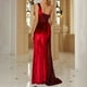 thumbnail image 4 of ICHUANYI Clearance Women's Light Luxury High End Solid Color Simulation Silk Sequins Fishtail High End Banquet Temperament Single Shoulder Off Dress Evening Dress(Red, S) ICHUANYI WER2023081201120, 4 of 9