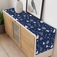 thumbnail image 4 of Navy Blue Christmas Table Runner 108 Inches Long Farmhouse Dress Scarves, Xmas Trees Snowflake Winter Botanical Dining Tablerunner for Coffee Table/Kitchen Island/Party Décor, 13" x 108", 4 of 8