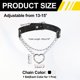 thumbnail image 2 of Collares Choker de Cuero PU, Collares de Amor en Forma de Corazón, Collar Gótico Punk Grunge Emo para Mujeres, Negro/Plata Negro, 2Pcs, 2 of 6