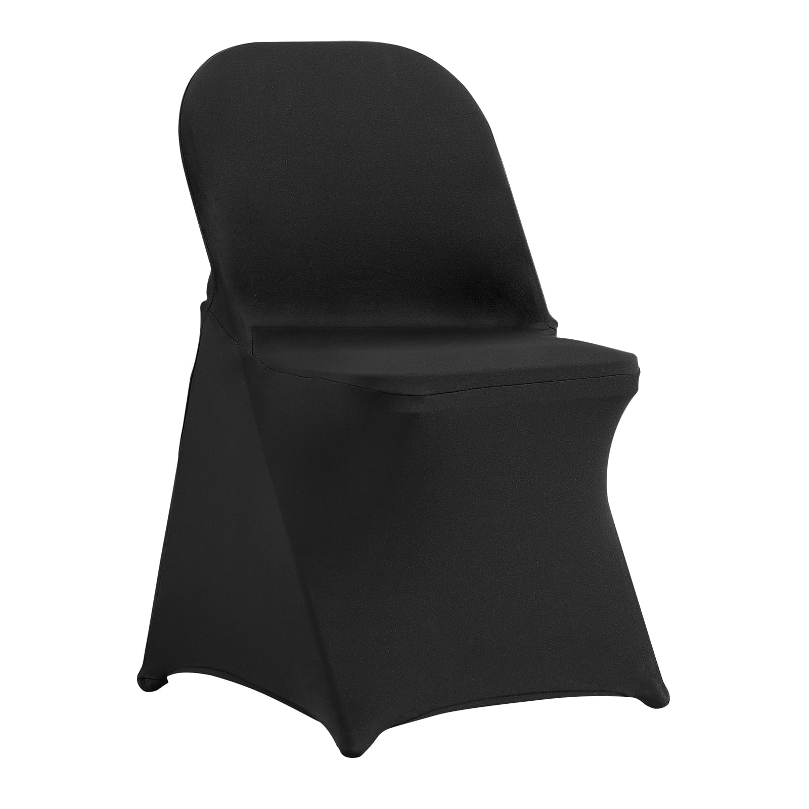 KFFKFF 50pcs Stretch Spandex Chair Covers Black Folding for Wedding Party Restaurant