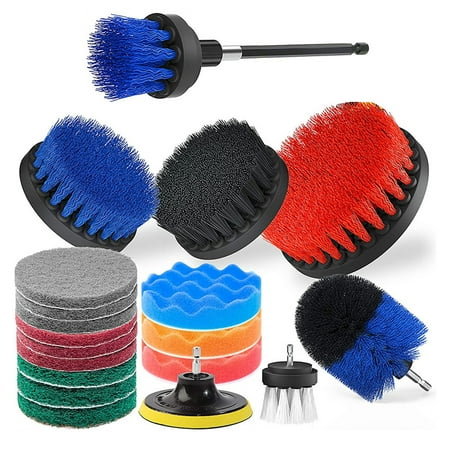 

Zhixun 20Pcs/Set Cleaning Brush Set High Efficiency Durable Corrosion Resistant High-strength Labor-saving Car Cleaning Convenient to Use Car Detail Power Drill Brushes Kit for Car