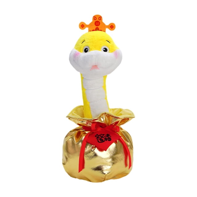 Muñeco de peluche de serpiente de peluche, juguete de peluche de serpiente china 2025, figura de serpiente de peluche animal , Amarillo