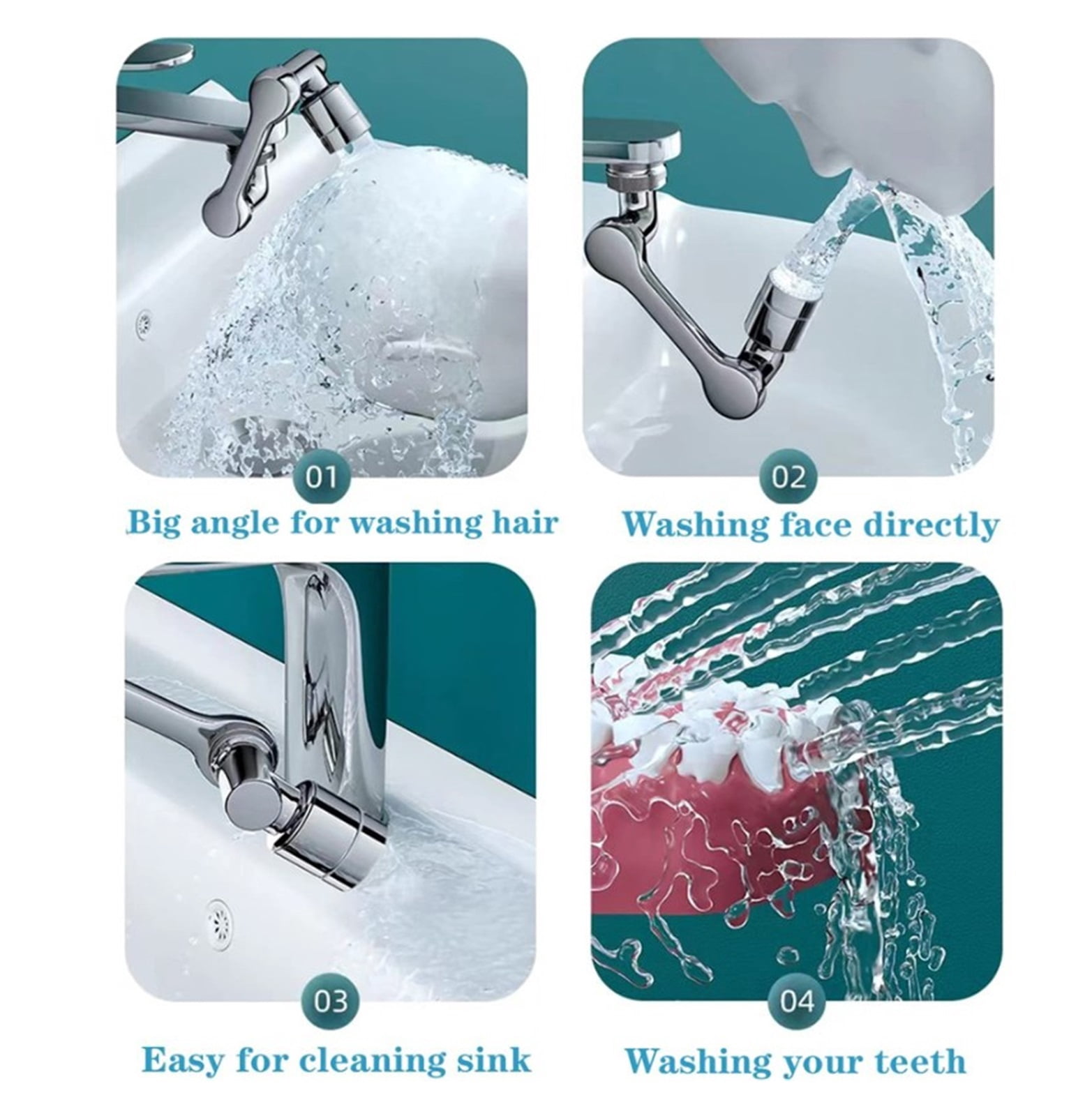 720 Degrees Kitchen Sink Faucet Aerator Universal Splash Filter Faucet Spray Head Movable Kitchen Tap Water Saving Nozzle Sprayer ,Water Saving