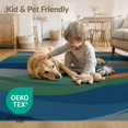 thumbnail image 4 of ODIKA 4'x6' Washable Area Rug Non-Slip, Chair-Friendly, Flatwoven Landscape Distressed Tone Fields Round Boho Layered Wave Abstract Refined for Home Office, Under Desk, 4 of 7
