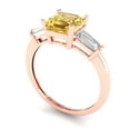 thumbnail image 2 of 1.62 ct Square Emerald Cut Natural Citrine Three-Stone Engagement Ring for Women in 18K Rose Gold, 2 of 5
