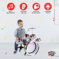 thumbnail image 4 of LAYADO 21inch Drum Set for Kids 1-3, Drum Kit for Beginners, Musical Instrument 5 Drums + 1 Cymbal with Small Stool Drum, Drum Kit for Toddler 1-3 Drummer Toys Boys Girls Gift, 4 of 8