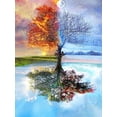 thumbnail image 1 of Paysage Arbre Mosaïque Broderie Faite à la Main Forêt Perçage Rond Complet Décoration Maison, 30*40cm, Cadre Non Inclus., 2732, 1 of 5