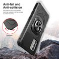 thumbnail image 6 of Compatible for Nokia C300 Case / Nokia G100 Case w/Tempered Glass Screen Protector [Military Grade] Ring Car Mount Kickstand Shockproof Hard Phone Case - Black, 6 of 7