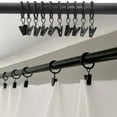 thumbnail image 4 of 44 Pack Black Curtain Rings with Clips, Curtain Hooks Hangers Clip Rings for Hanging Drapes Bows Hat, Drapery Rings 1 in I D, Fits up to 5/8 in Diameter Curtain Rod., 4 of 8