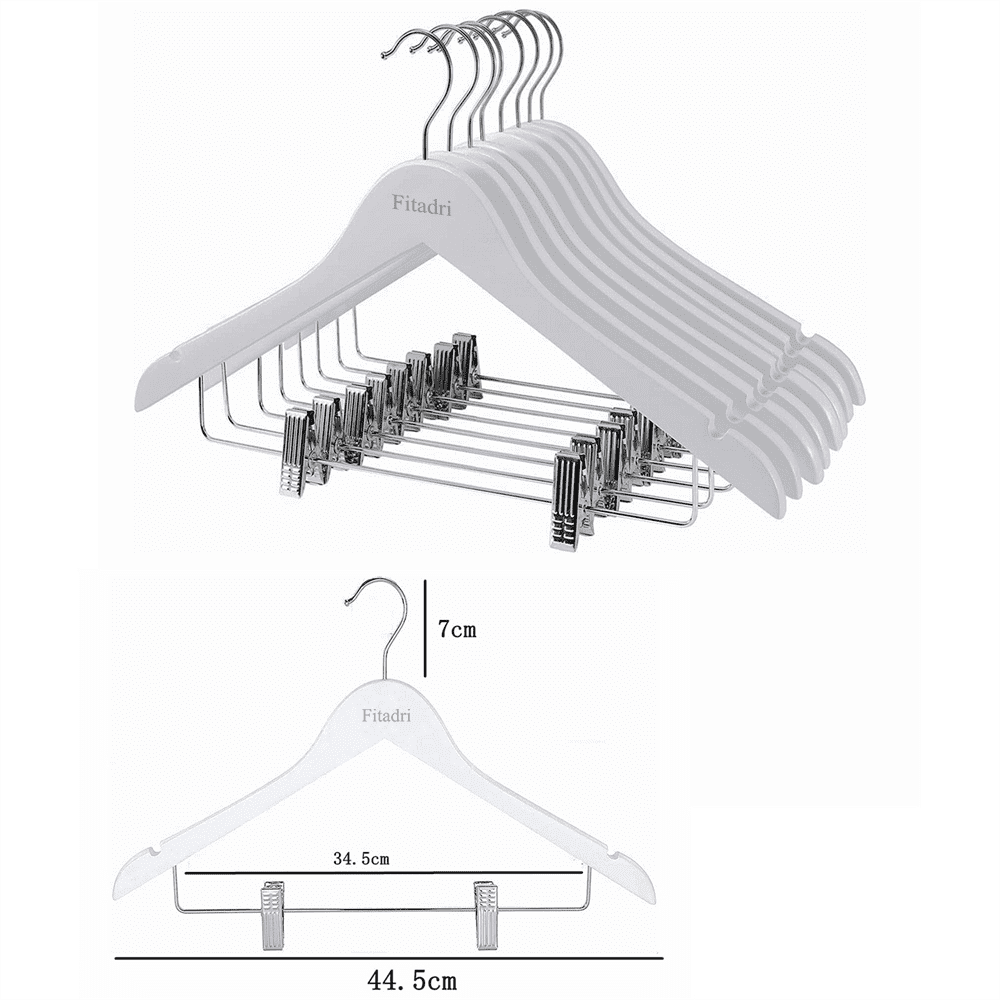 Fitadri White Wooden Hangers For Coats Suits