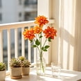 thumbnail image 4 of 4 Head Realistic Dahlia Artificial Flower Bouquet, Premium Silk Faux Floral Arrangement, Elegant Decor for Wedding, Party, Home, Vase, Table Centerpiece & Event, Orange, 4 of 7