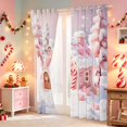 thumbnail image 3 of Manfei Christmas Kitchen Curtains Candy Black Out Curtains Pack of 2 (42x63 Each), Lilac White, 3 of 6