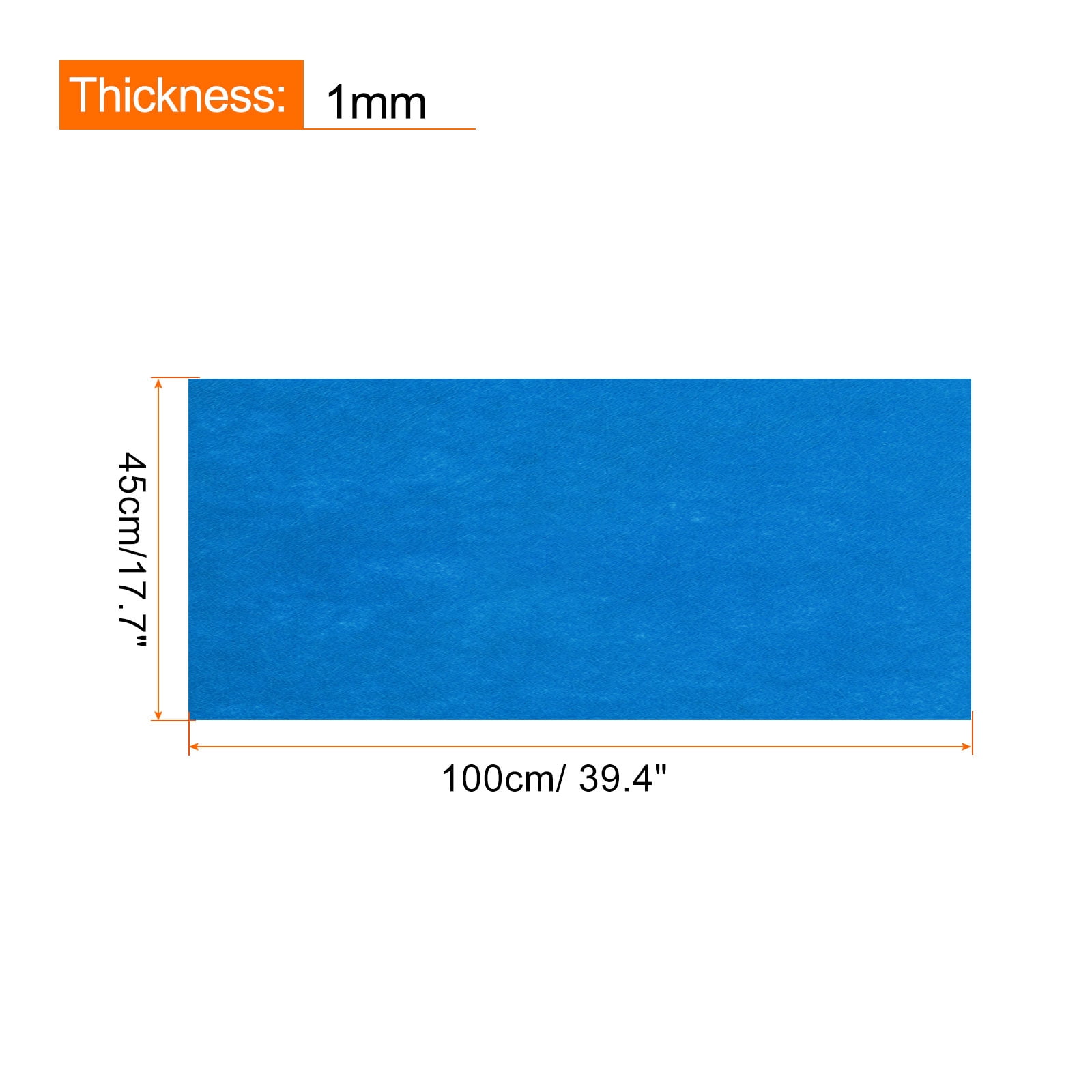 Uxcell Adhesive Felt Fabric Felt Sheets 45cmx100cm Peel and Stick Blue for DIY 2 Pcs