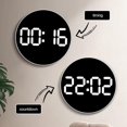 thumbnail image 2 of Reloj de pared de salón Digital multifuncional con pantalla grande LED redonda de 10 pulgadas hora silenciosa semana fecha temperatura reloj electrónico, 2 of 5