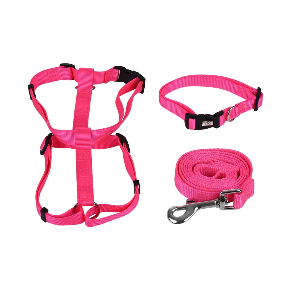3pcs/Set Dog Collar & Harness & Leash Set Adjustable Collar Harness 1