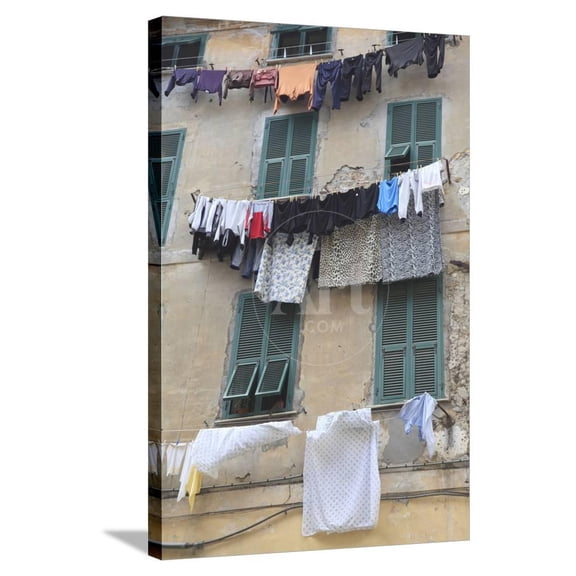Hanging Laundry, Ventimiglia, Medieval, Old Town, Liguria, Imperia Province, Italy, Europe, Stretched Canvas Wall Art by Wendy Connett  Sold by ArtCom