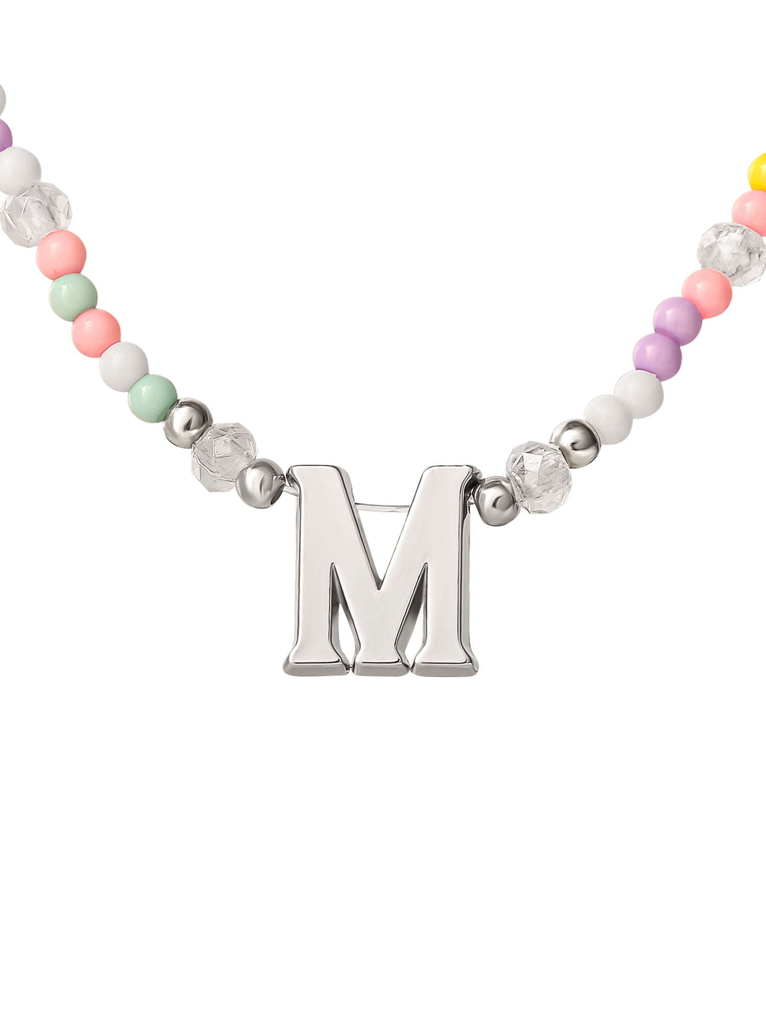 Justice Girl's/Tween Beaded Initial Pendant, Letter M