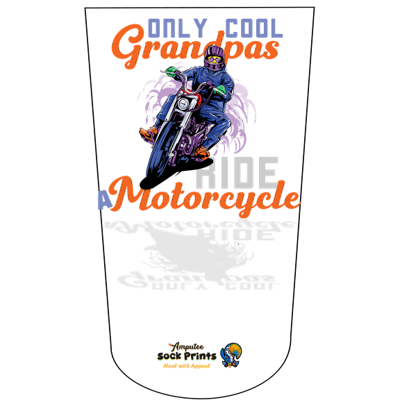 Amputee Sock "Only Cool Grandpas Ride a Motorcycle V1"