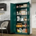 thumbnail image 6 of Polup 71" Height Metal Green Storage Cabinet, Modern Tall Steel Pantry Cupboard with 2 Doors and Adjustable Shelves for Kitchen Garage and Home, 6 of 9