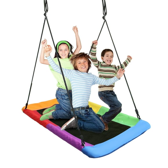 Sorbus Saucer Tree Swing, Giant Outdoor Rectangle Platform Swing for Kids, Water Proof, Up to 700 lbs