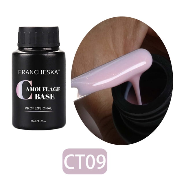 Polvo para uñas Arte de uñas Goma Color nude Base Brillantina Brillantina Fototerapia Base Pegamento Arte de uñas