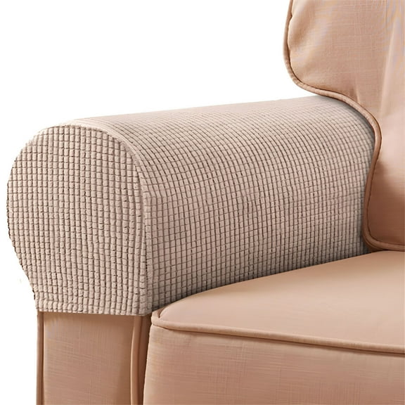 LAMIRO Set of 2 Stretch Armrest Covers for Chairs,Couch,Sofa,Armchair Slipcovers for Recliner Sofa Camel Chair Arm Covers