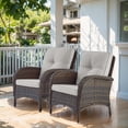 thumbnail image 3 of Gymojoy 7 Pieces Patio Furniture Set with Ottomans, Rattan Wicker Lounge Chairs with 43" Propane Gas Fire Pit Table Conversation Set, Beige, 3 of 10