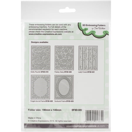 Download Creative Expressions 3d Embossing Folder 5 75 X7 5 Forget Me Not Frame Walmart Canada