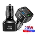 thumbnail image 4 of Adaptador de cargador de coche de 4 puertos PD20W Tipo-C 5V/2.4A 3USB Carga rápida para iPhone 14, 4 of 8
