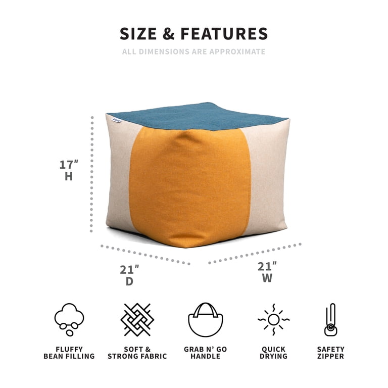 Big Joe Patio Ottoman, Weather-Resistant Yellow photo 3
