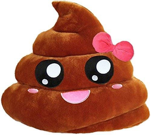 Lady Nerd Emoji Pillow Poop Poo Emoticon Cushion Plush Toy 13" expédition le jour même 