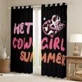 thumbnail image 2 of Erosebridal Western Curtains & Drapes Cowgirl Summer Design 30%-50% Blackout Curtains, Pink and Black Curtains American Wild West Cow Print Hat Window Curtains 38''Wx45''L, 2 of 6