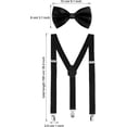 thumbnail image 3 of Suspender Bow Tie Set Clip On Y Shape Adjustable Braces, 80s Suspenders Shoulder Straps for Halloween Cosplay Party, 3 of 6