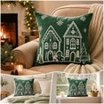 thumbnail image 5 of Talqzovs Christmas Decorative Throw Pillows , 18x18 Gingerbread House Embroidered Cushions for Sofa Couch Bed Living Room Indoor Xmas Home Decor, 5 of 7