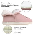 thumbnail image 4 of VANSARTO Womens Warm Bootie Slippers Comfy Memory Foam Plush Fleece Winter Indoor House Shoes, Pink, Size 7, 4 of 5