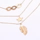 thumbnail image 3 of COLLAR TRIPLE CON PLUMA, ESTRELLA, AROS 14K rosa 50 cm, 3 of 5