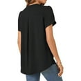 thumbnail image 4 of Otvok Tops for Women Short Sleeve Solid Comfortable Breathable V-Neck Blouses Shirt, 4 of 6
