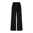 thumbnail image 4 of CKpwisy Flowy Wide Leg Pants for Women Summer Casual Elastic Waist Lounge Pants Lightweight High Waisted Pull-On Pants Beach Trousers with Pocket, 4 of 6