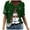 Green, variant on Ladies Casual Fashion Christmas Theme Snowflake Snowman Print V Neck Short Sleeved T Shirt Top