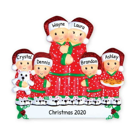 

Personalized Family Ornament 2022 - Family of 6 Christmas Ornament 2022 - Pajamas Family Christmas Ornament Family of 6 Pajamas Ornament for Christmas Tree 2022 - Free Customization