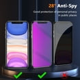 thumbnail image 4 of [2 Pack] Cnarery Purple Privacy Screen Protector for iPhone 11/iPhone XR- 6.1 inch, Anti-Spy Tempered Glass, Easy Installation Kit, Case Friendly, Anti Peeping, HD-Bubble Free, 4 of 7