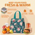 thumbnail image 5 of Pioneer Flower Floral Print Pattern Insulated Lunch Bag for Women & Adults,Large Portable Soft Cooler Lunch Bag,Thermal Food Storage Tote with Pearl Cotton,8.66L,8.75x5.75x9.5 Inch, 5 of 6