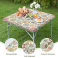 thumbnail image 4 of Floral Design Square Table Cover 36x36 Inch with Elastic Edging, Boho Style for Card Tables and Outdoor Settings, 4 of 6