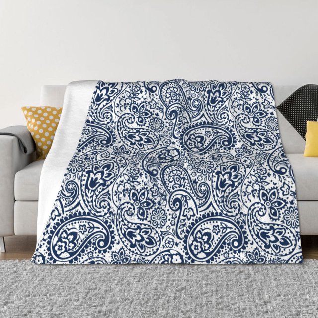Balery Paisley4 Manta de Franela con Dibujo, Lujo Ultra Suave y Cálido, Antipelusa y Resistente a las Arrugas para Cama, Sofá, Camping -80"x60"