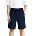 thumbnail image 2 of School Uniform Shorts for Boys Elastic Waist Chino Shorts Wrinkle Resistant Twill Shorts for Summer Wedding Party Wear Navy, 2 of 9
