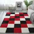 thumbnail image 6 of Gyuzh Red Plush Foam Mats,Puzzle Floor Mat for Bedroom, Living Room, 11.8x11.8inch, 6 of 7