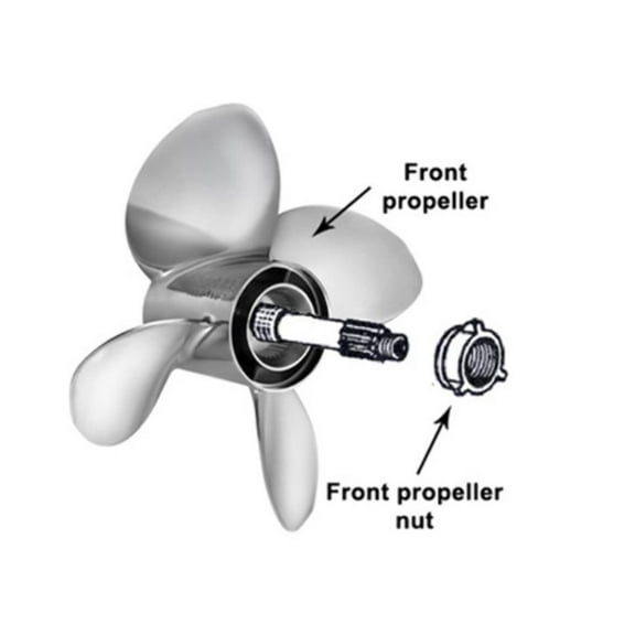 Solas 1654-155-24 Dual Propeller For Mercruiser Bravo Three®, Stainless Steel, Front
