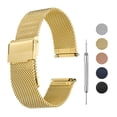 thumbnail image 1 of Mesh Watch Bands for Men Women, Stainless Steel Quick Release Mesh Watch Strap with Tools(20mm, Gold), 1 of 7