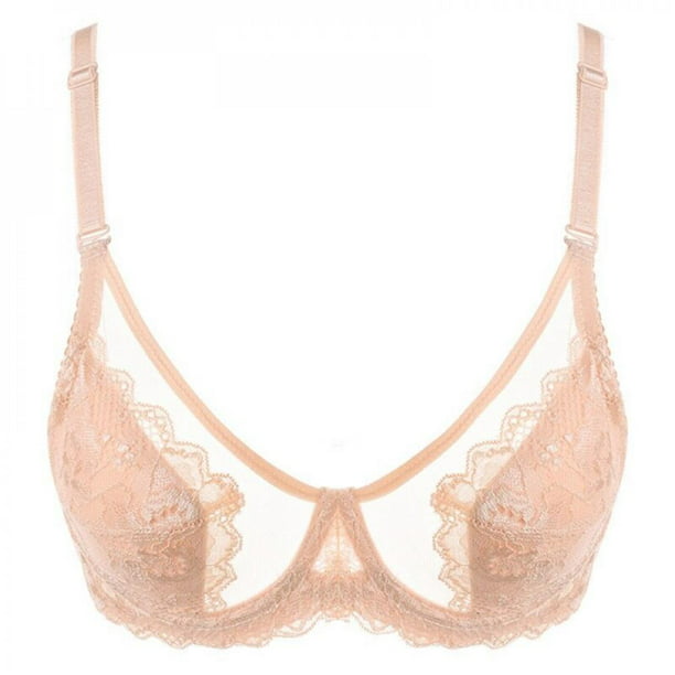 Clearance! Women's Sheer Mesh Bra See Through Unlined Sexy Lace ...